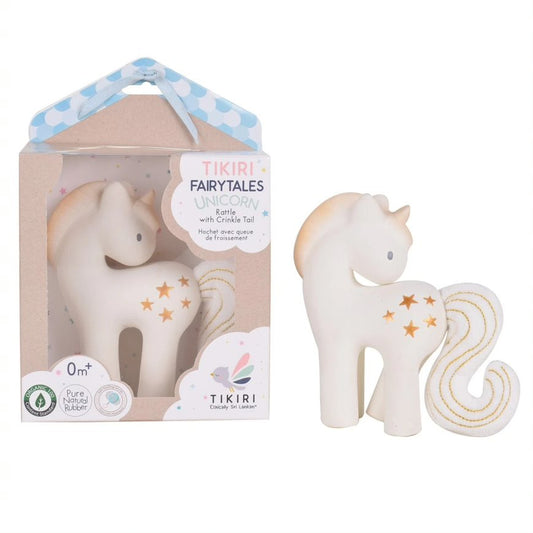 Shining Stars Unicorn Natural Rubber teether with Crinkle Tail