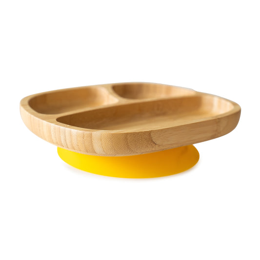 Bamboo Suction and Section Toddler Plate in Yellow