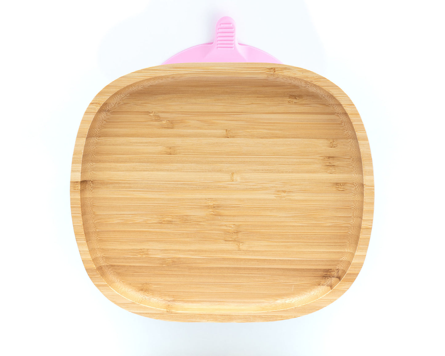 Bamboo Suction Classic Rectangle Toddler Plate in Pink